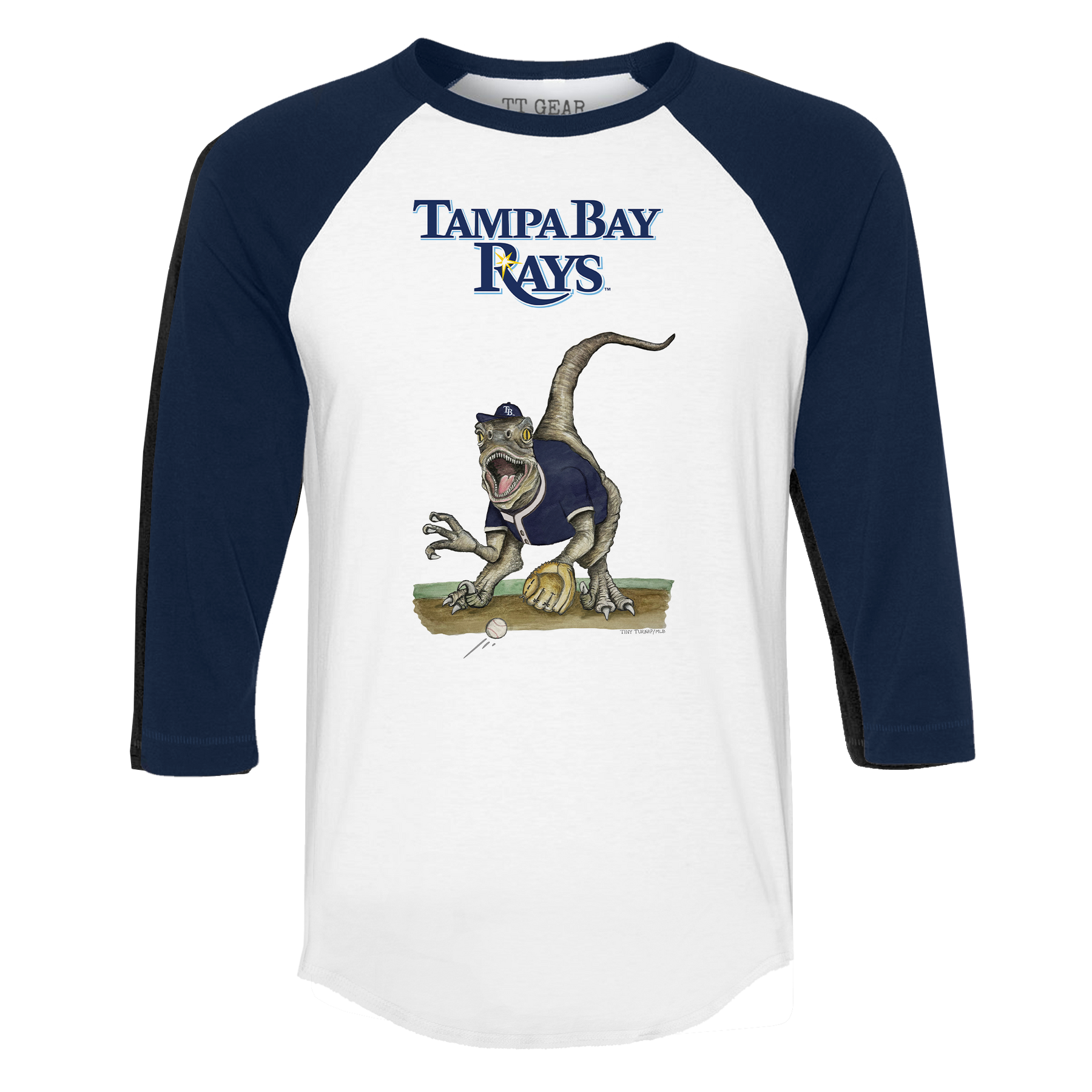 Tampa Bay Rays Velociraptor 3/4 Navy Blue Sleeve Raglan