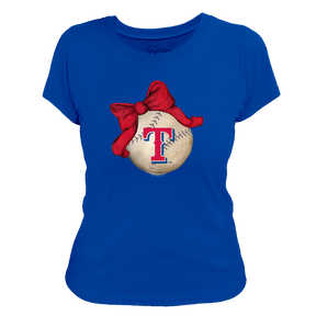 Texas Rangers Baseball Bow Tee Shirt