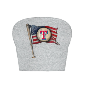 Texas Rangers Baseball Flag Crop Tube Top