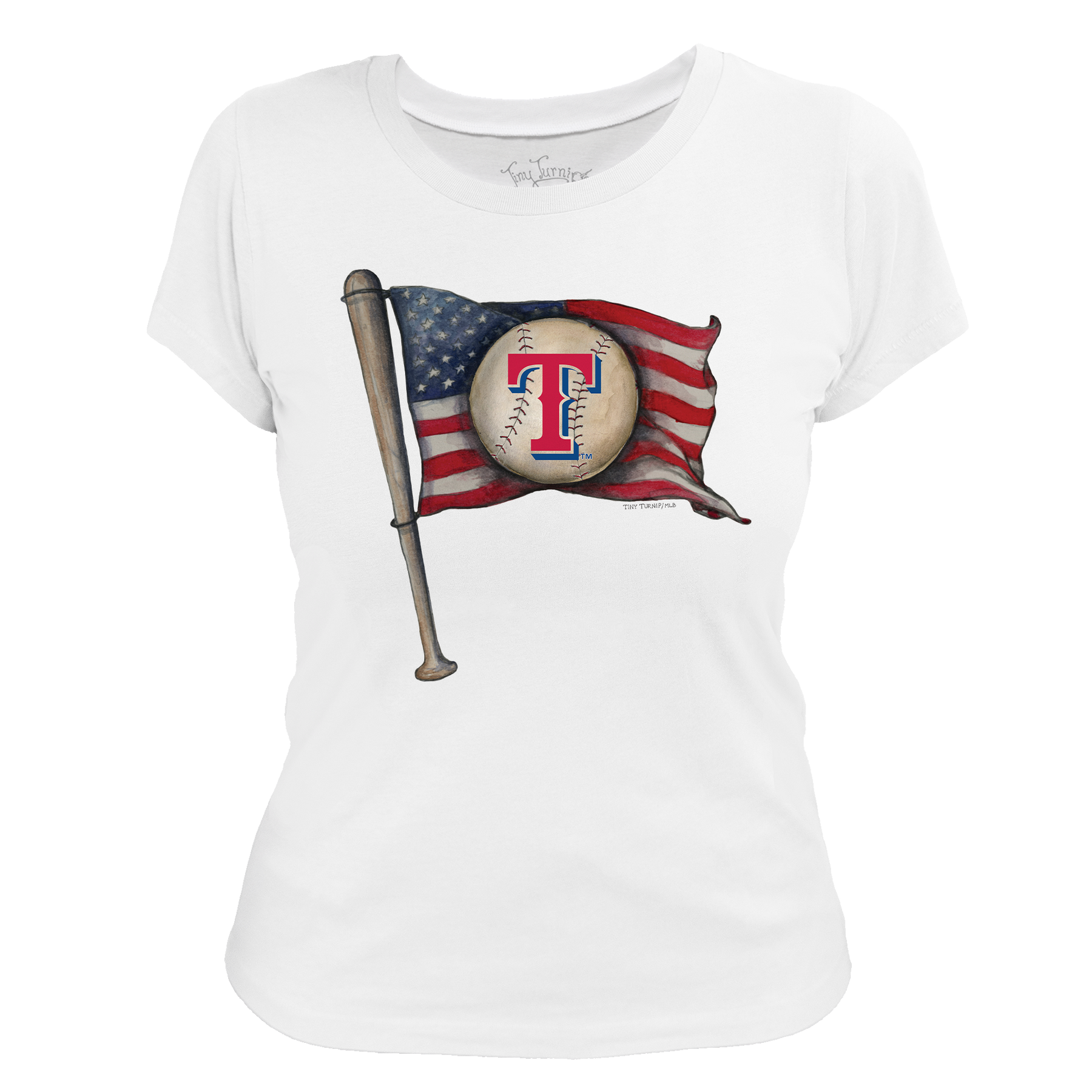 Texas Rangers Baseball Flag Women's Tee Shirt