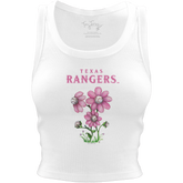 Texas Rangers Blooming Baseballs Crop Tank - Tiny Turnip