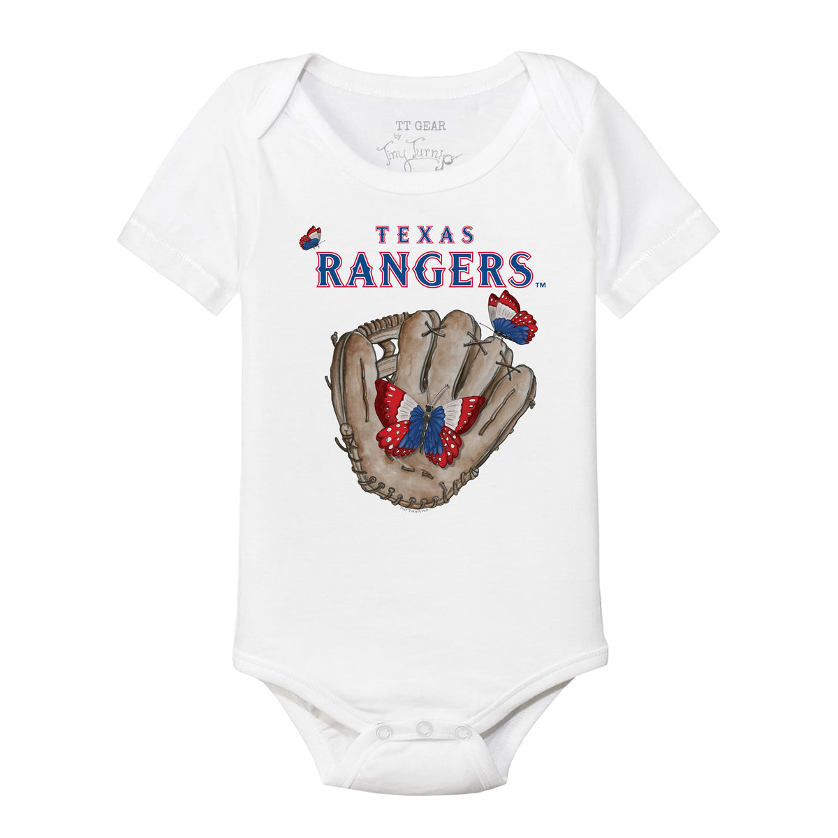 Texas Rangers Butterfly Glove Short Sleeve Snapper