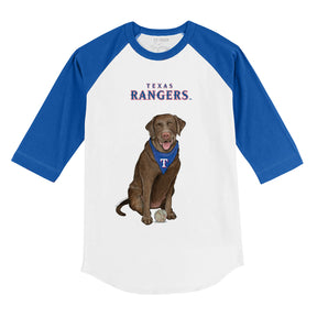 Texas Rangers Chocolate Labrador Retriever 3/4 Royal Blue Sleeve Raglan