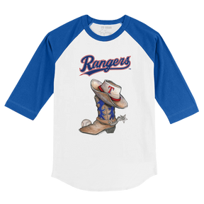 Texas Rangers Cowboy Boot 3/4 Royal Blue Sleeve Raglan