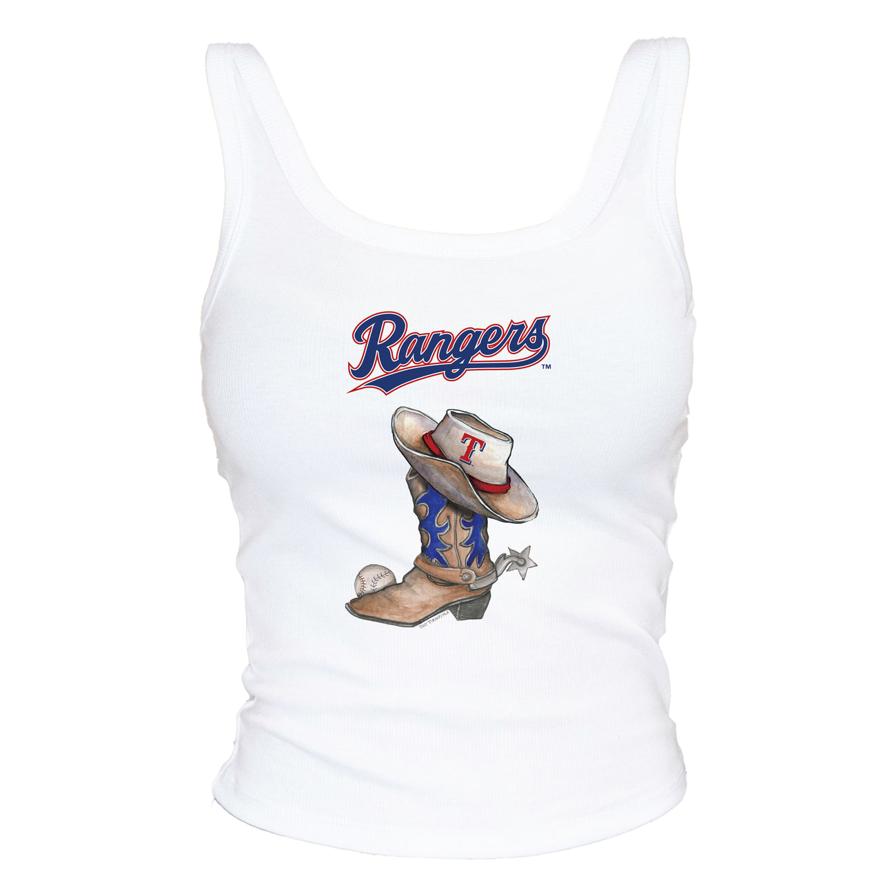 Texas Rangers Cowboy Boot Ribbed Tank | Tiny Turnip