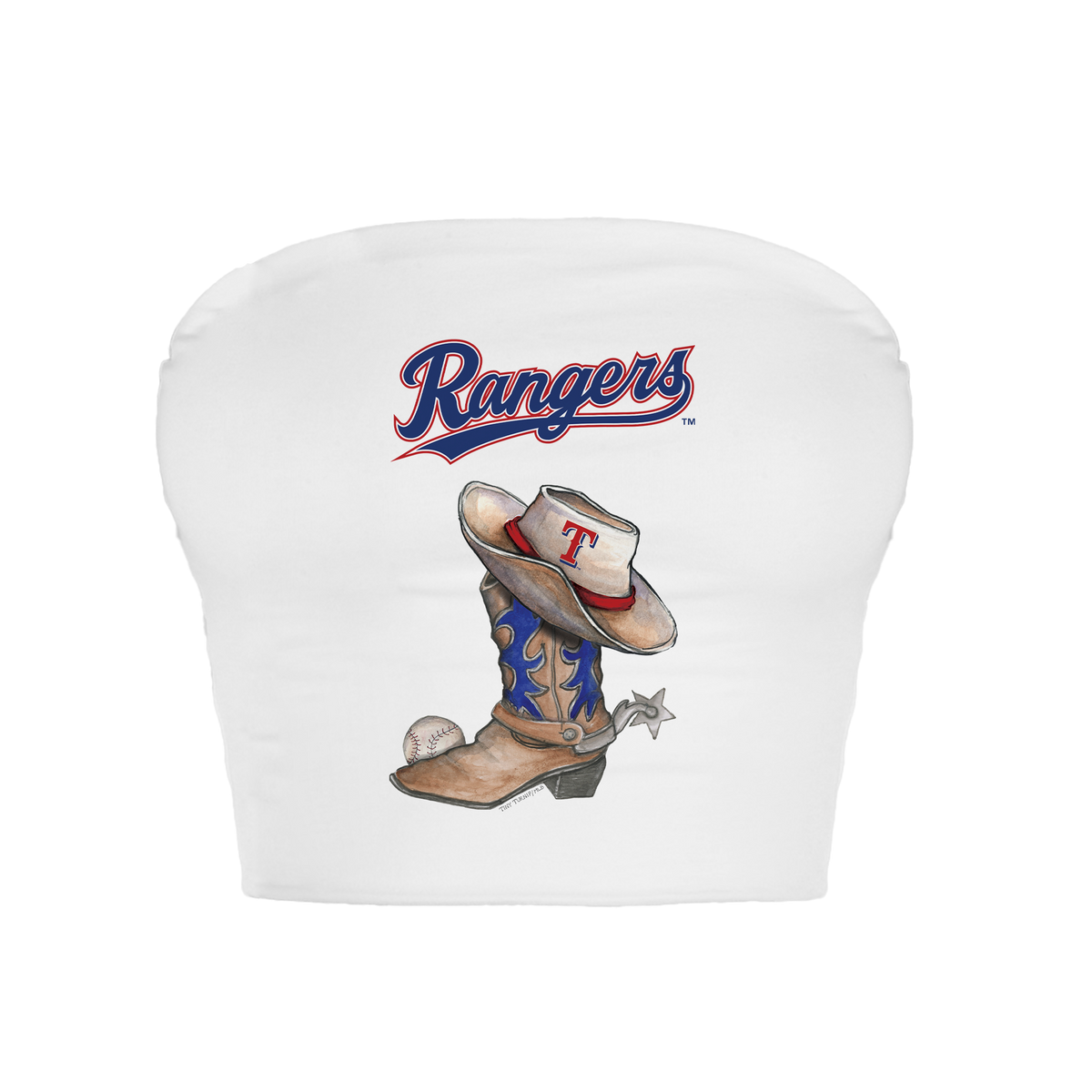 Texas Rangers Cowboy Boot Crop Tube Top