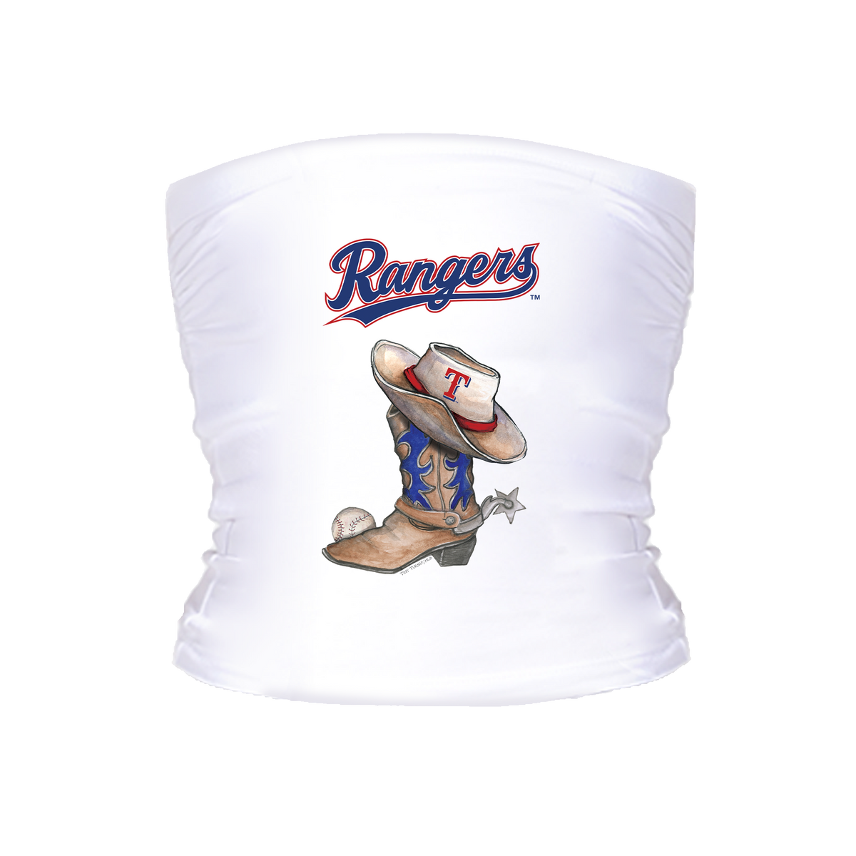 Texas Rangers Cowboy Boot Crop Tube Top