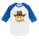 Texas Rangers Cowboy Smiley 3/4 Royal Blue Sleeve Raglan