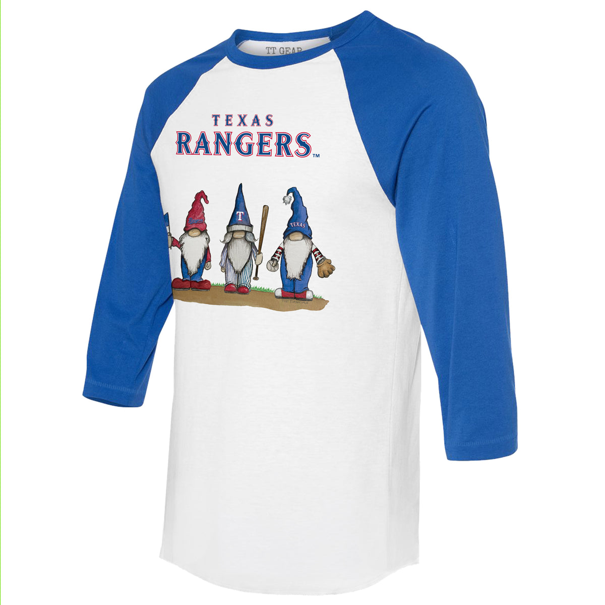 Texas Rangers Gnomes 3/4 Royal Blue Sleeve Raglan