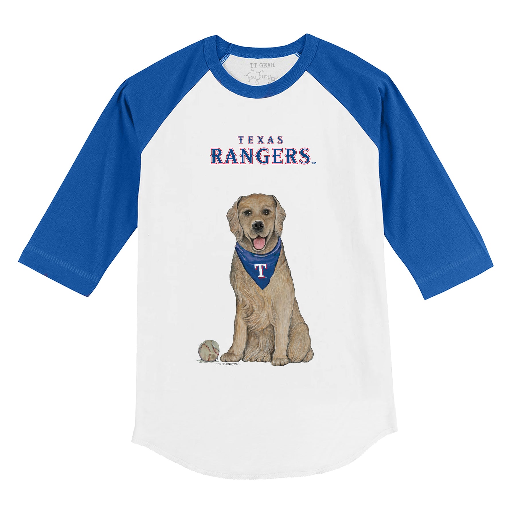 Texas Rangers Golden Retriever 3/4 Royal Blue Sleeve Raglan