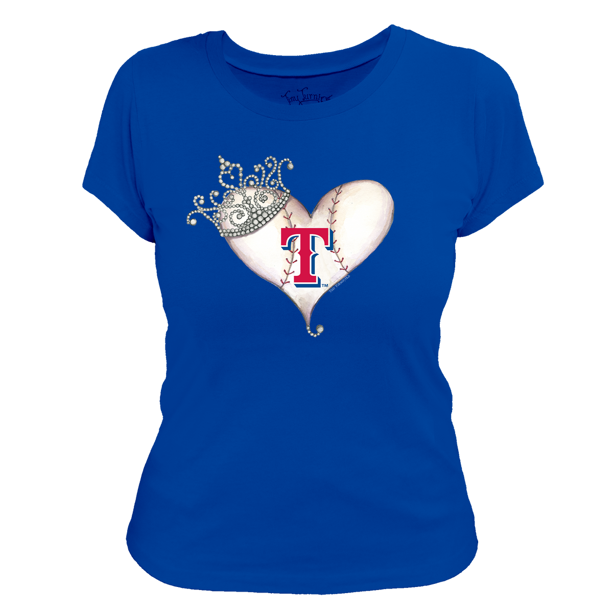 Texas Rangers Tiara Heart Tee Shirt