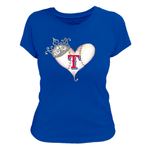 Texas Rangers Tiara Heart Tee Shirt