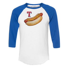 Texas Rangers Hot Dog 3/4 Royal Blue Sleeve Raglan
