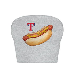 Texas Rangers Hot Dog Crop Tube Top