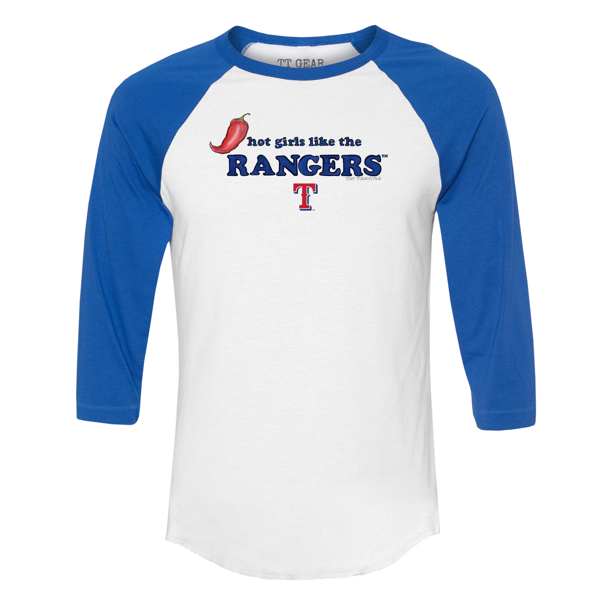 Texas Rangers Hot Girls 3/4 Royal Blue Sleeve Raglan