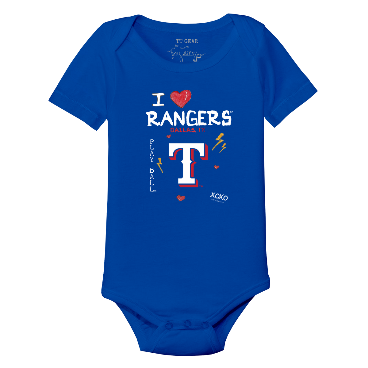 I Heart Rangers Short Sleeve Snapper - Tiny Turnip