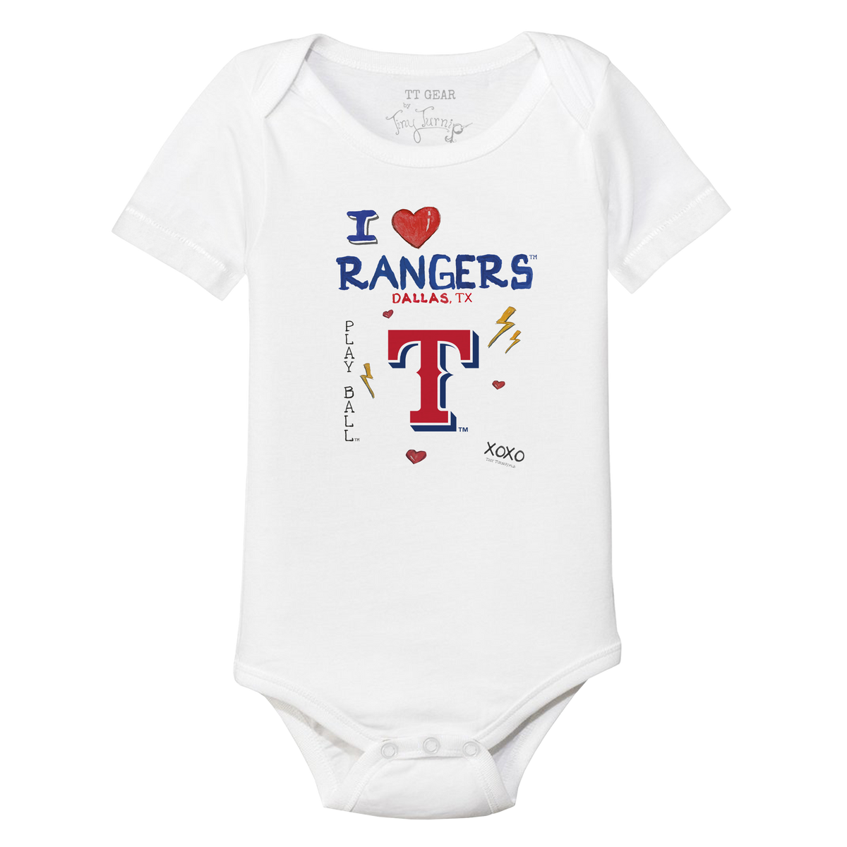 I Heart Rangers Short Sleeve Snapper - Tiny Turnip