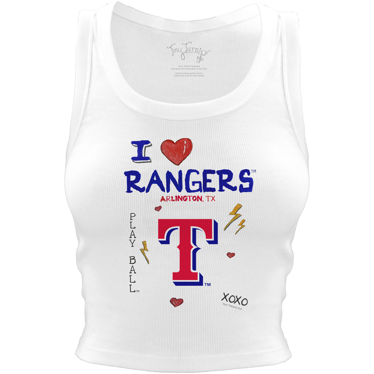 Texas Rangers I Heart Team Crop Tank - Tiny Turnip