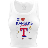 Texas Rangers I Heart Team Crop Tank - Tiny Turnip