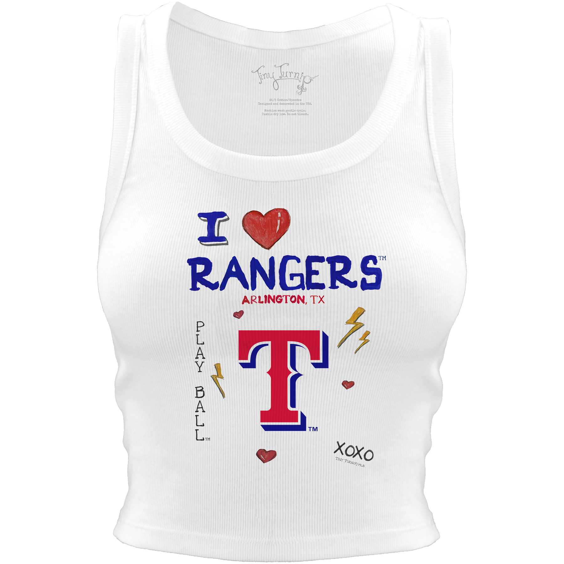 Texas Rangers I Heart Team Crop Tank - Tiny Turnip