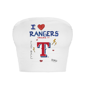 Texas Rangers I Heart Rangers Crop Tube Top