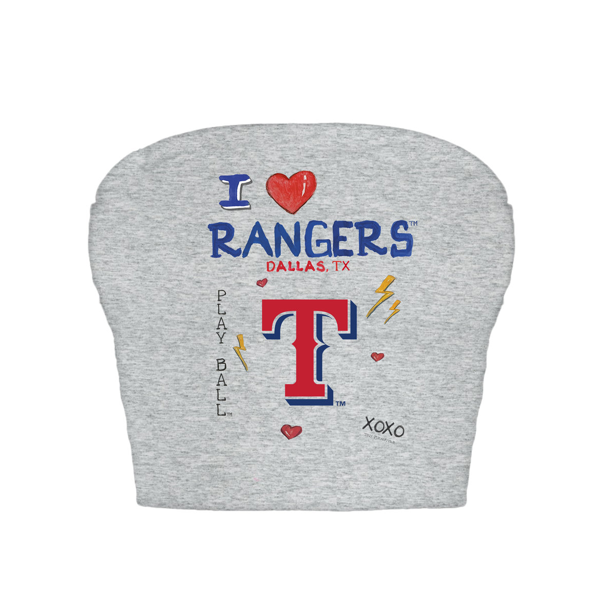 Texas Rangers I Heart Rangers Crop Tube Top
