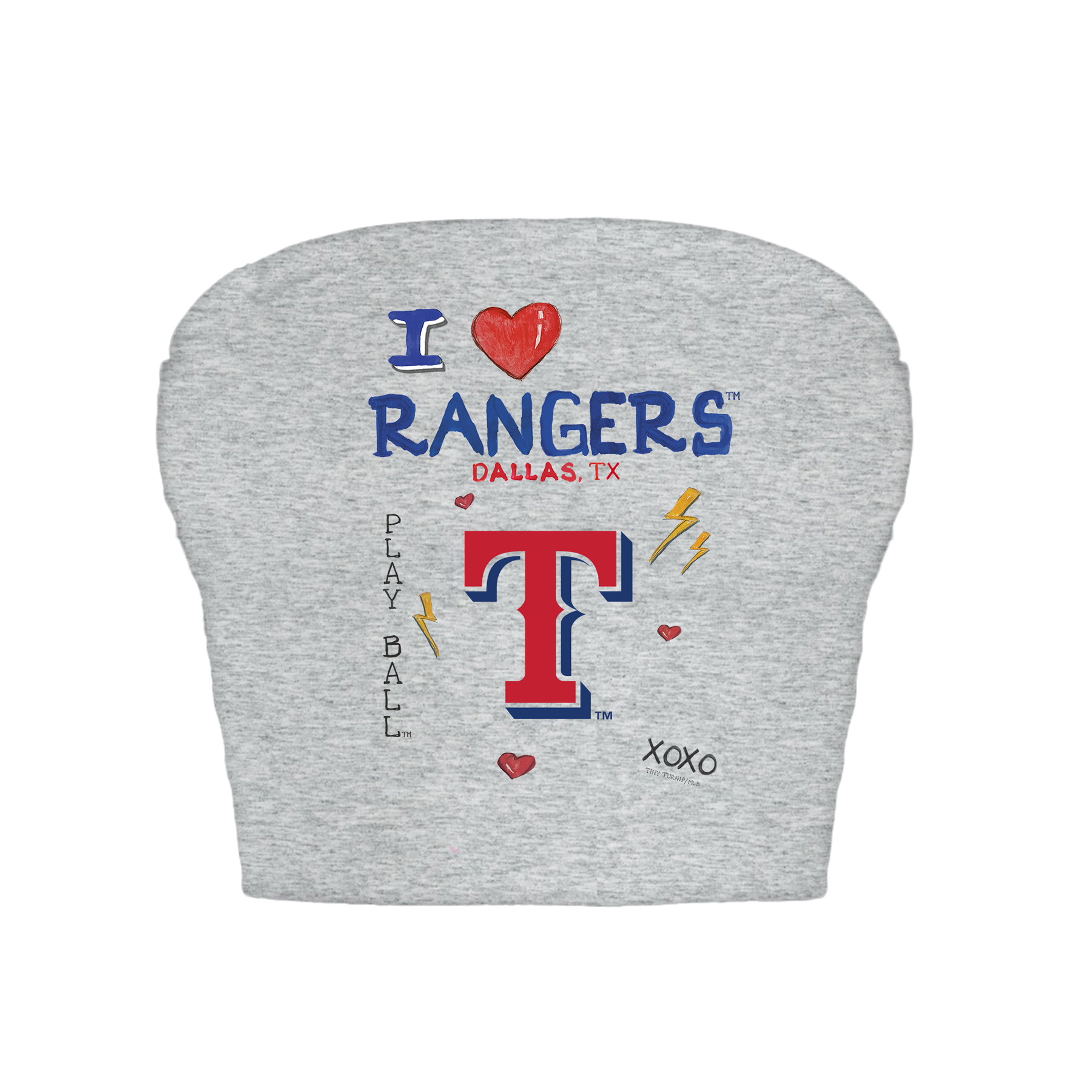 Texas Rangers I Heart Rangers Crop Tube Top