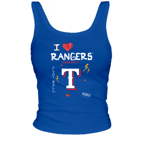 Texas Rangers I Heart Rangers Ribbed Tank - Tiny Turnip