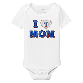 Texas Rangers I Love Mom Short Sleeve Snapper
