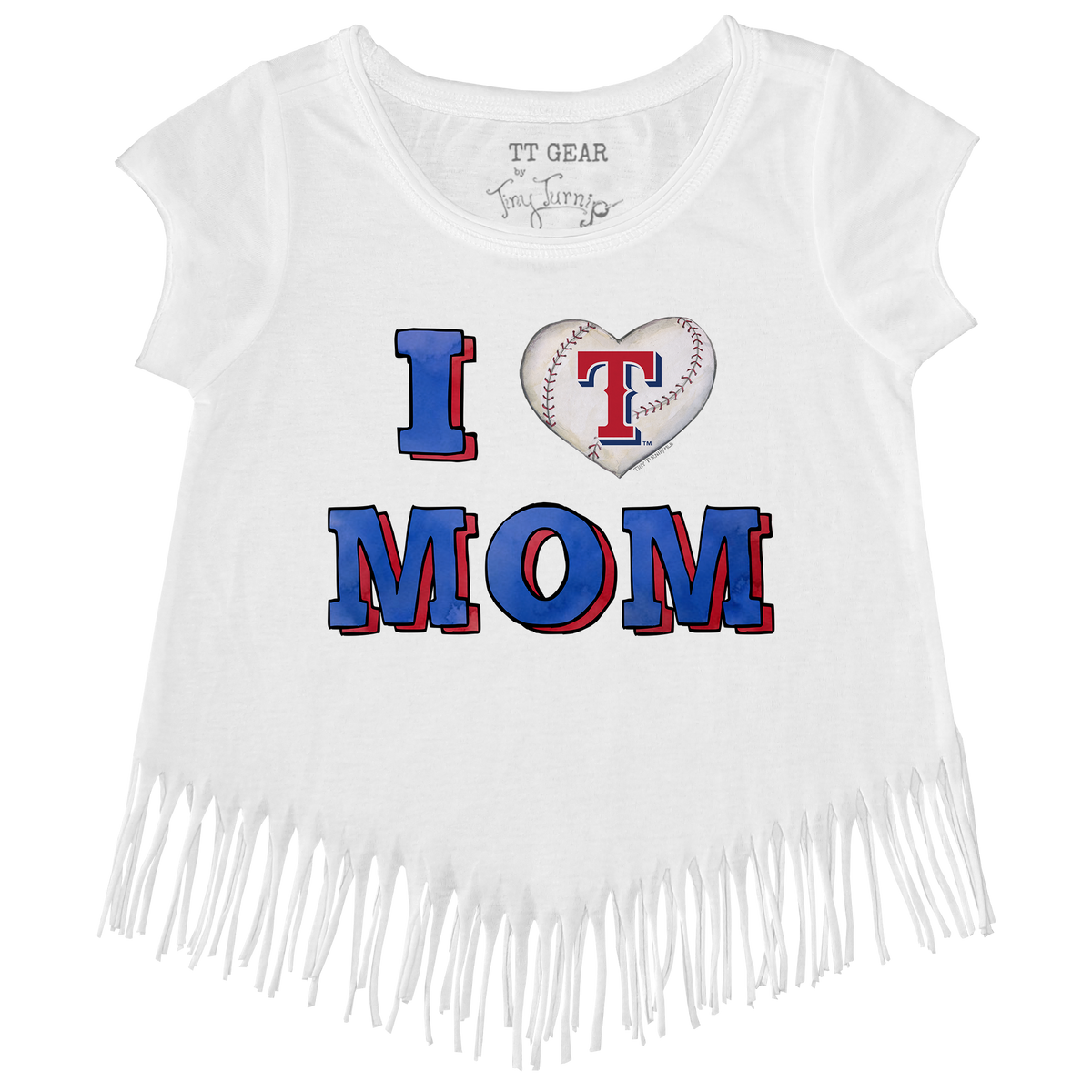 Texas Rangers I Love Mom Fringe Tee