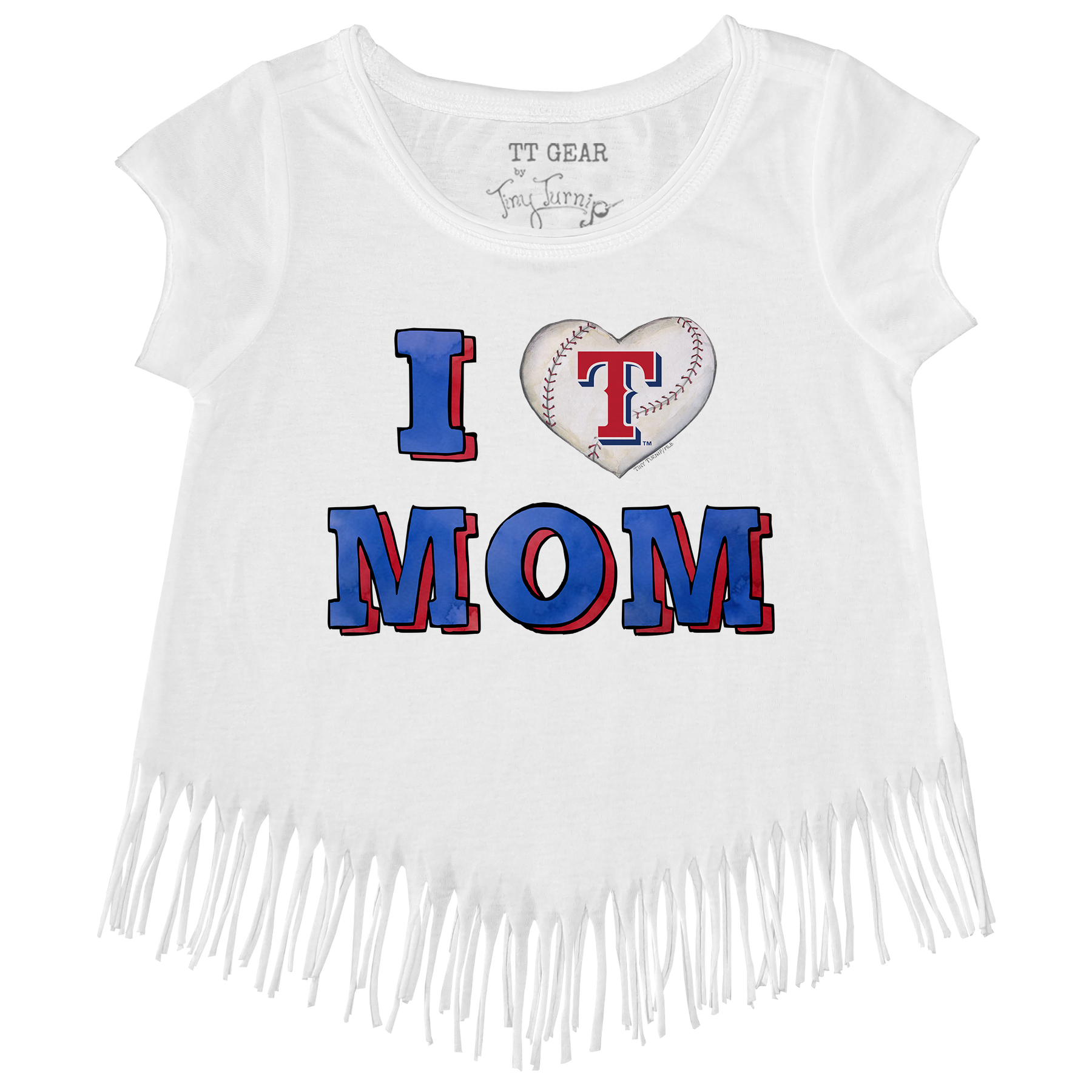 Texas Rangers I Love Mom Fringe Tee