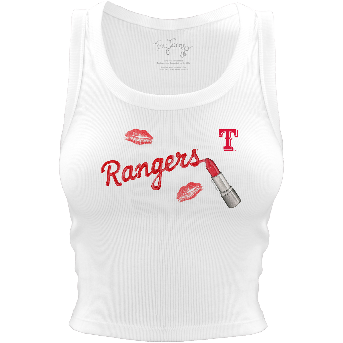 Texas Rangers Lipstick Crop Tank - Tiny Turnip