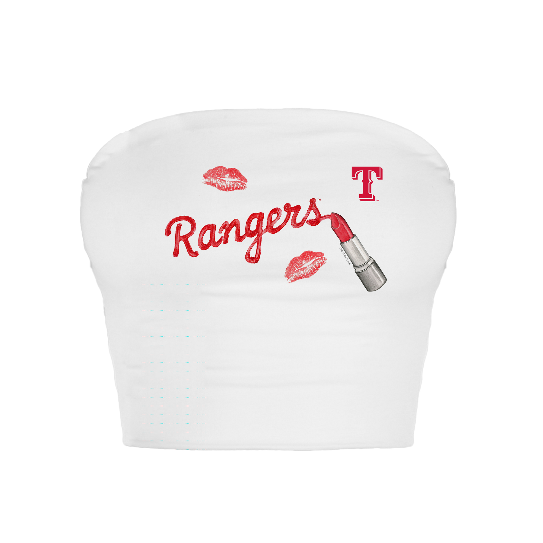 Texas Rangers Lipstick Crop Tube Top - Tiny Turnip