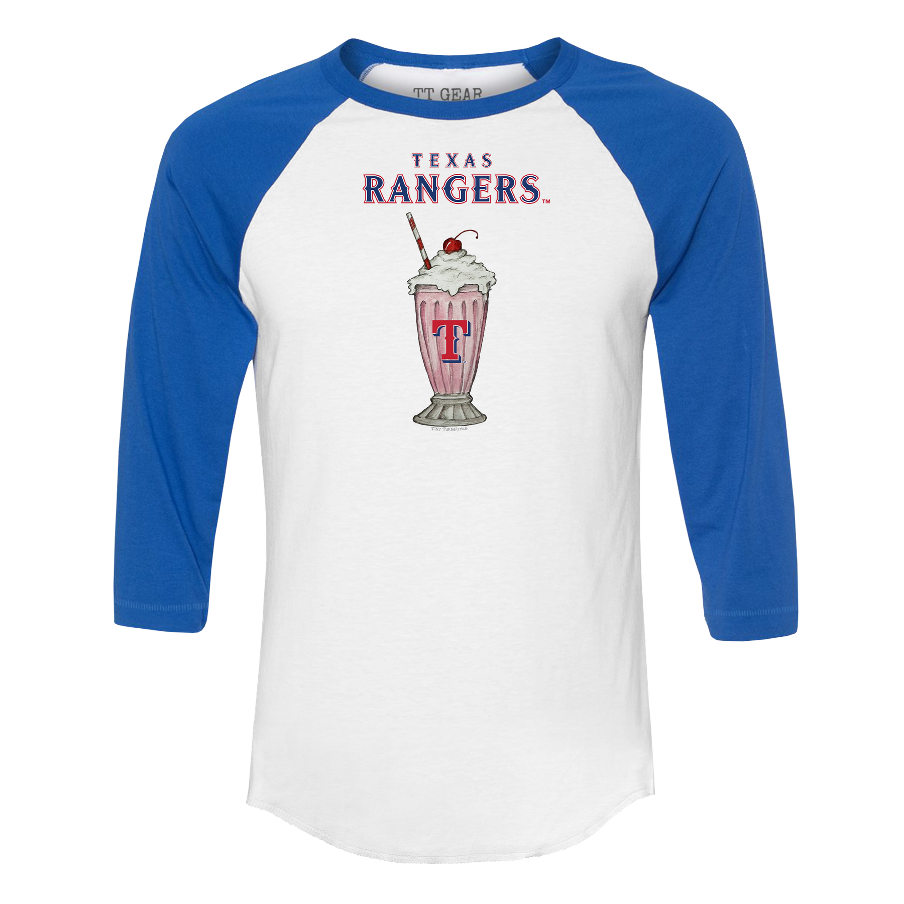 Texas Rangers Milkshake 3/4 Royal Blue Sleeve Raglan