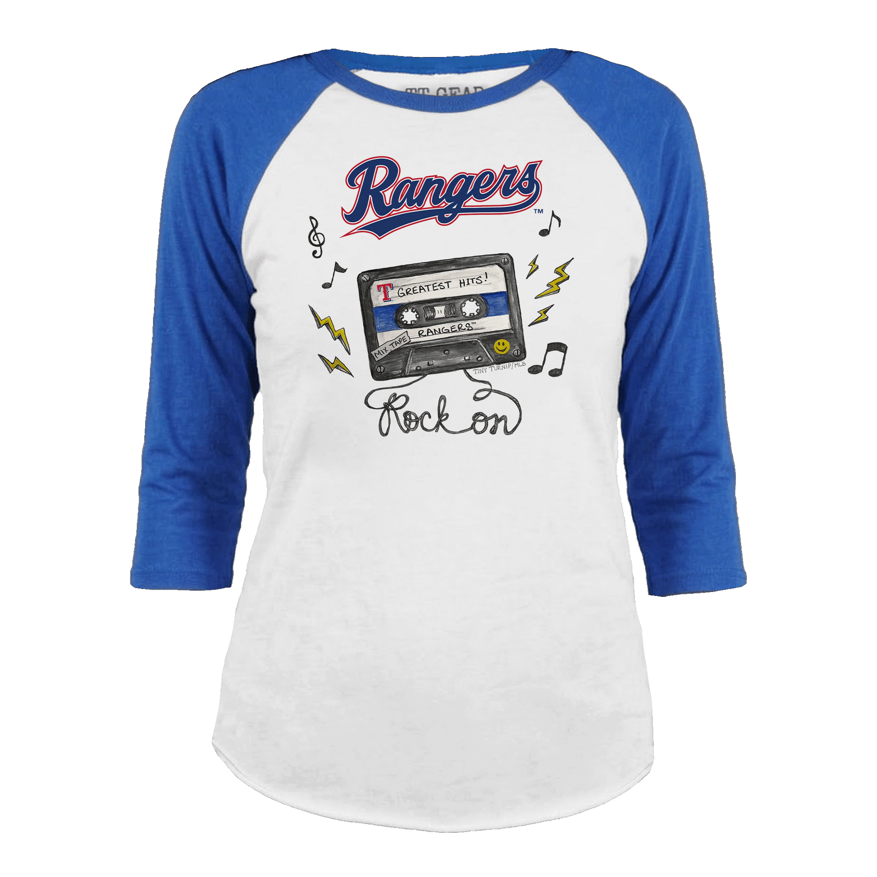 Texas Rangers Mixtape 3/4 Royal Blue Sleeve Raglan