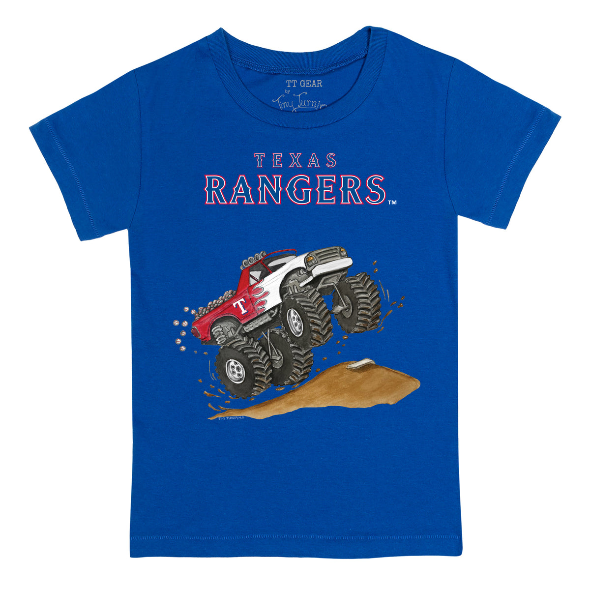 Texas Rangers Monster Truck Tee Shirt Youth Small (6-8) / Royal Blue