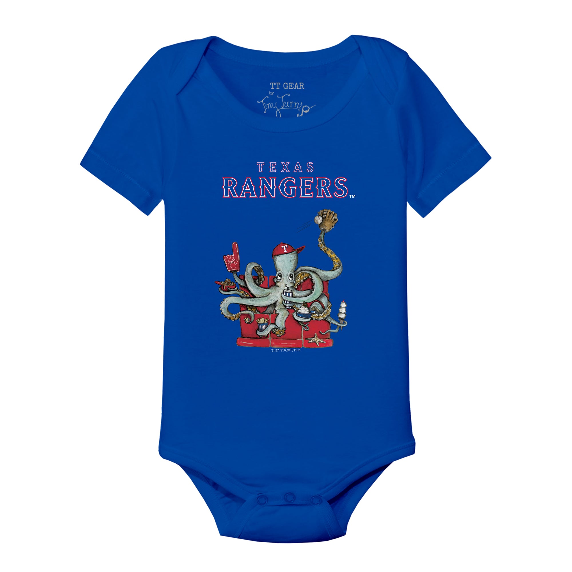 Texas Rangers Octopus Short Sleeve Snapper | Tiny Turnip