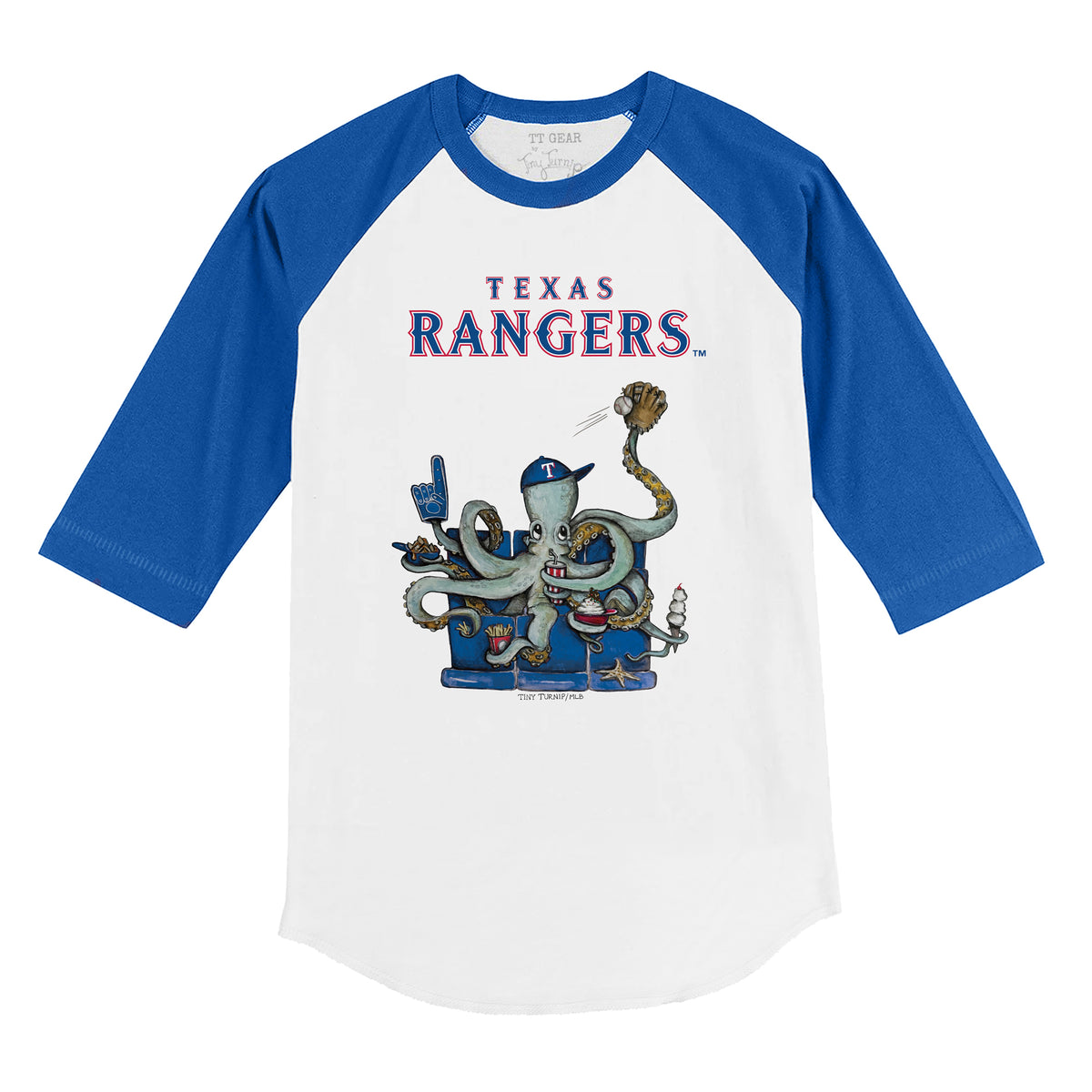 Texas Rangers Octopus 3/4 Royal Blue Sleeve Raglan