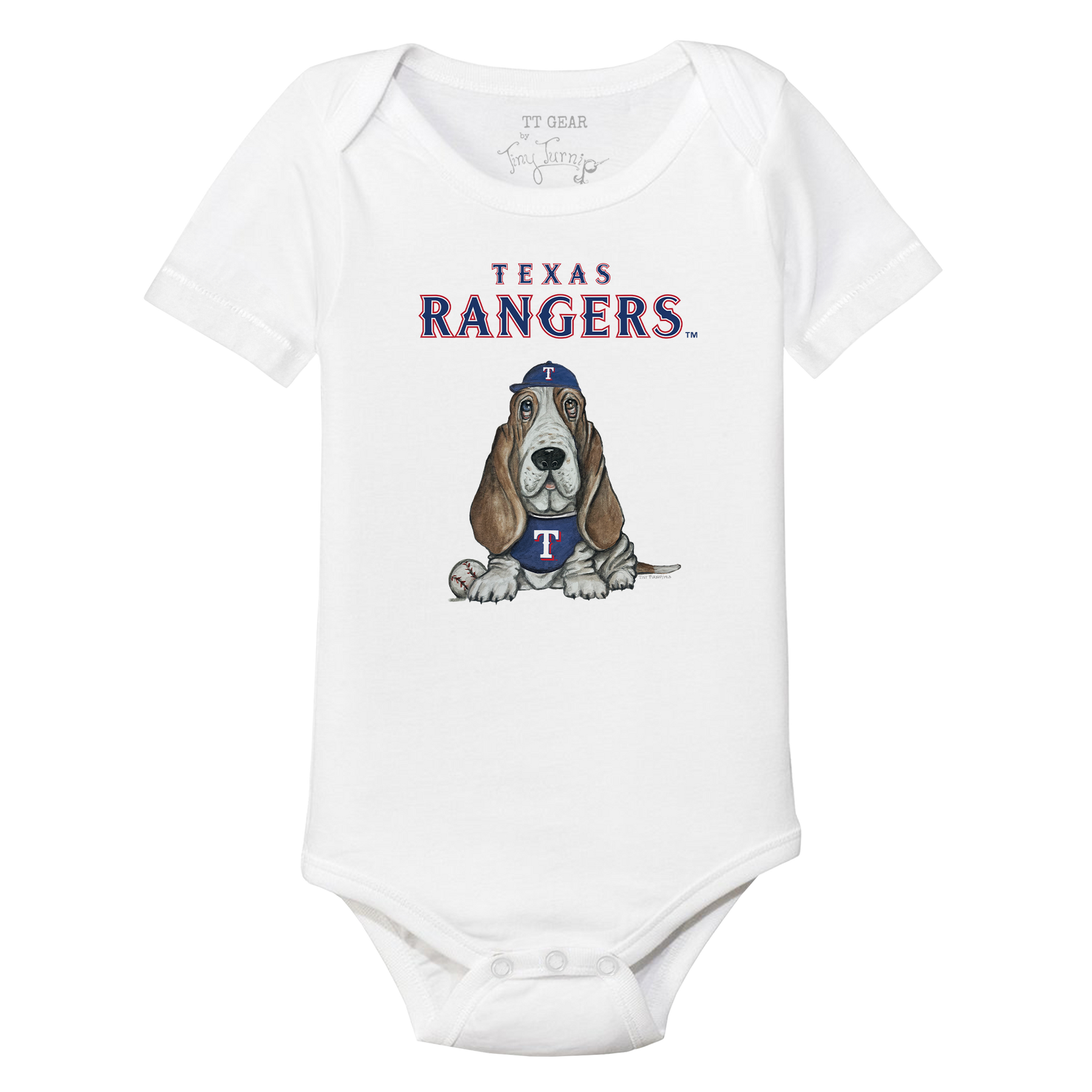 Texas Rangers Puddy Short Sleeve Snapper - Tiny Turnip