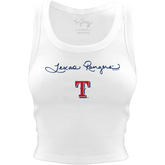 Texas Rangers Logo Script Crop Tank - Tiny Turnip
