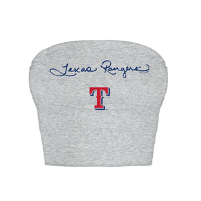 Texas Rangers Logo Script Crop Tube Top