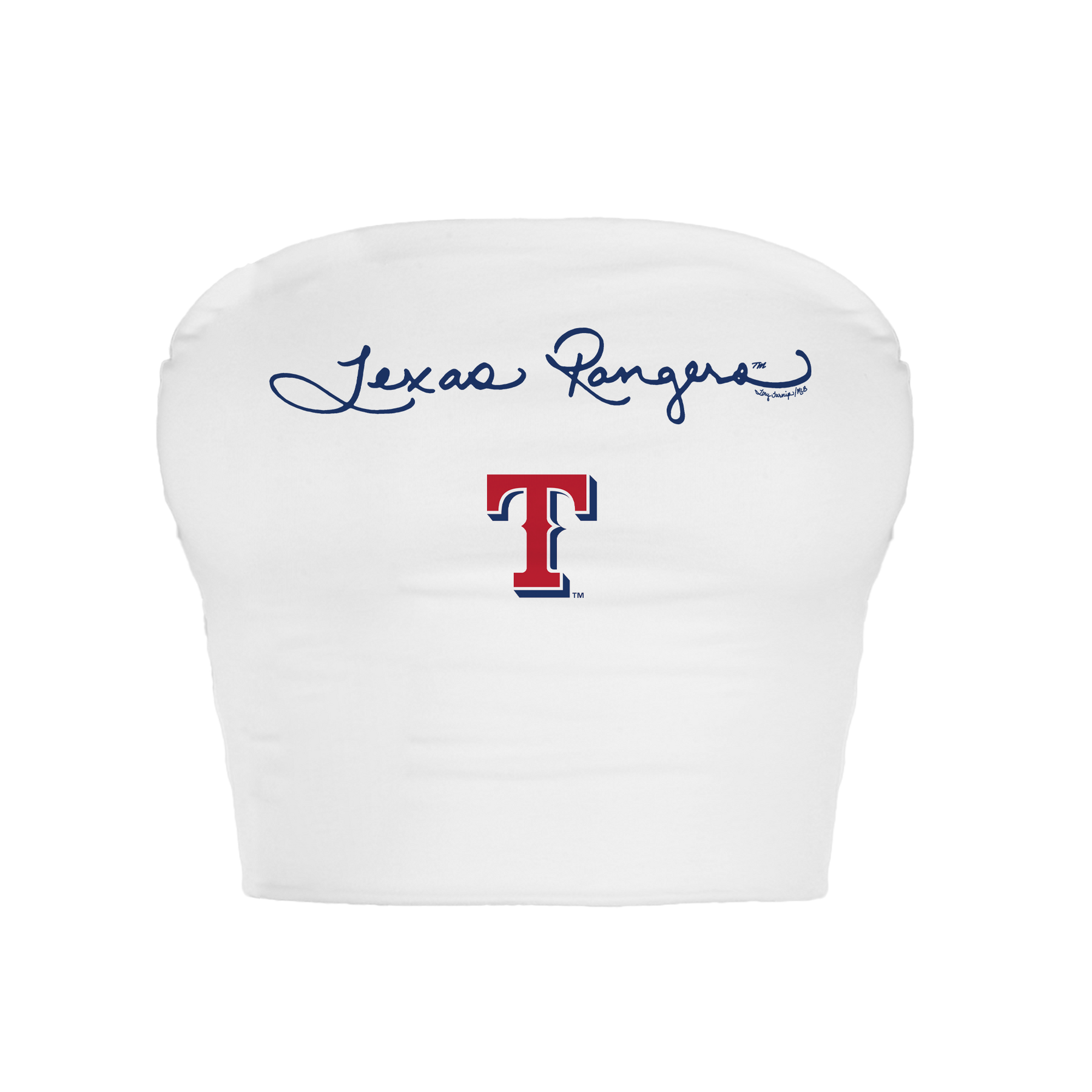 Texas Rangers Logo Script Crop Tube Top