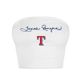 Texas Rangers Logo Script Crop Tube Top