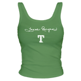 Texas Rangers Logo Script Ribbed Tank - Tiny Turnip