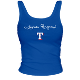 Texas Rangers Logo Script Ribbed Tank - Tiny Turnip