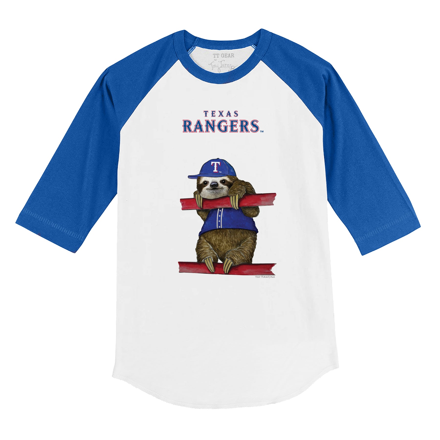 Texas Rangers Sloth 3/4 Royal Blue Sleeve Raglan