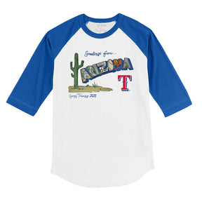 Texas Rangers Spring Training 2025 3/4 Royal Blue Sleeve Raglan