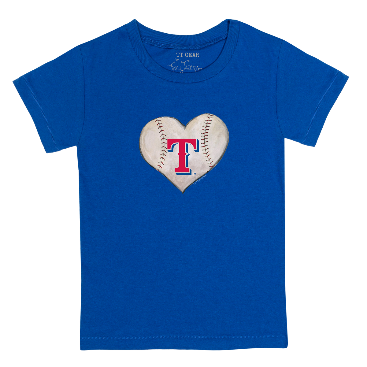 Texas Rangers Stitched Heart Kid's Tee Shirt - Tiny Turnip