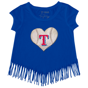 Texas Rangers Stitched Heart Fringe Tee - Tiny Turnip