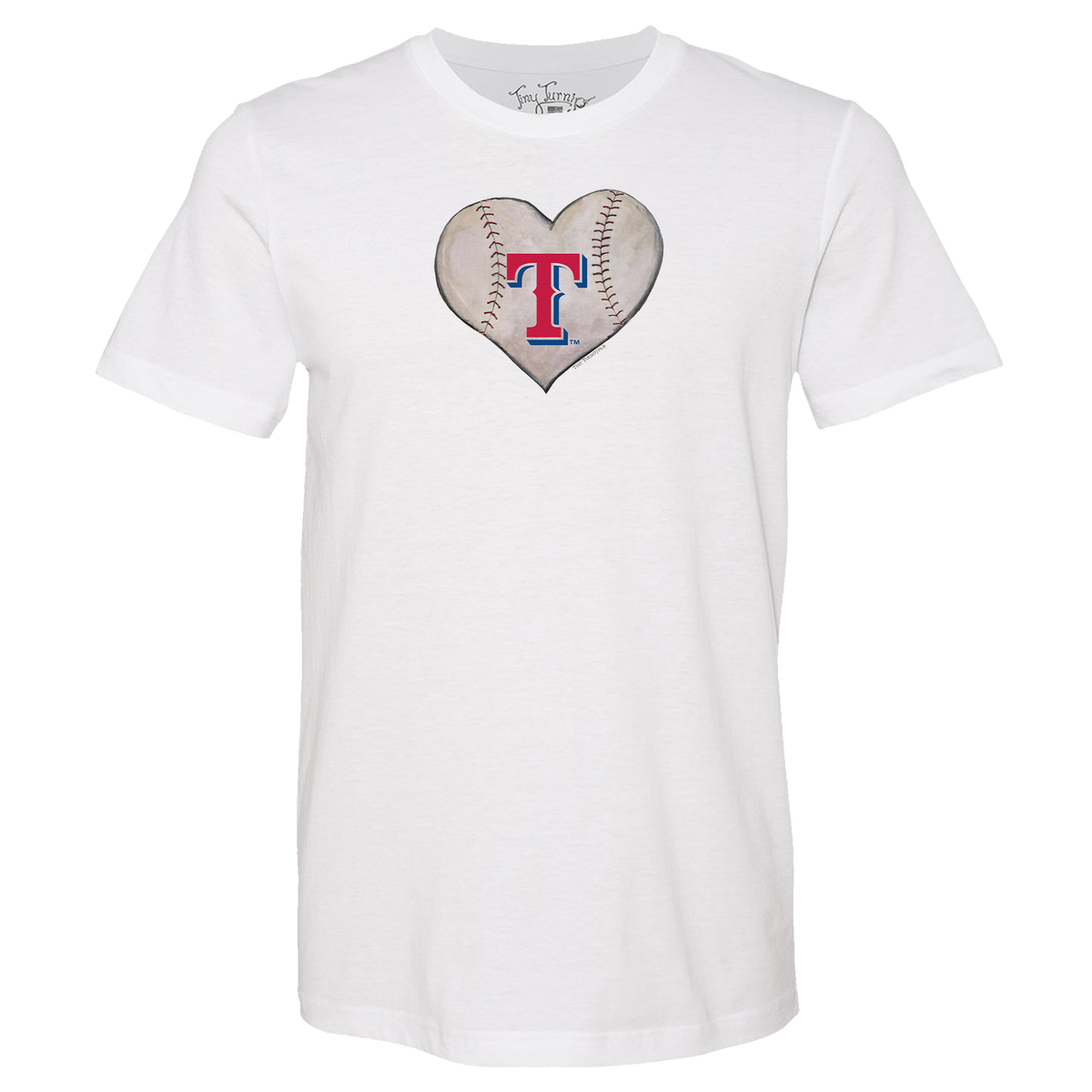 Texas Rangers Stitched Heart Unisex Tee Shirt - Tiny Turnip